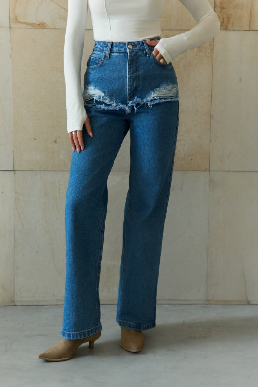 Сині джинси Distressed прямого крою SS2024 BLAZH.